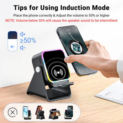 🔊🔊🔊 5-in-1 Wireless Speaker Phone Stand with Power Bank