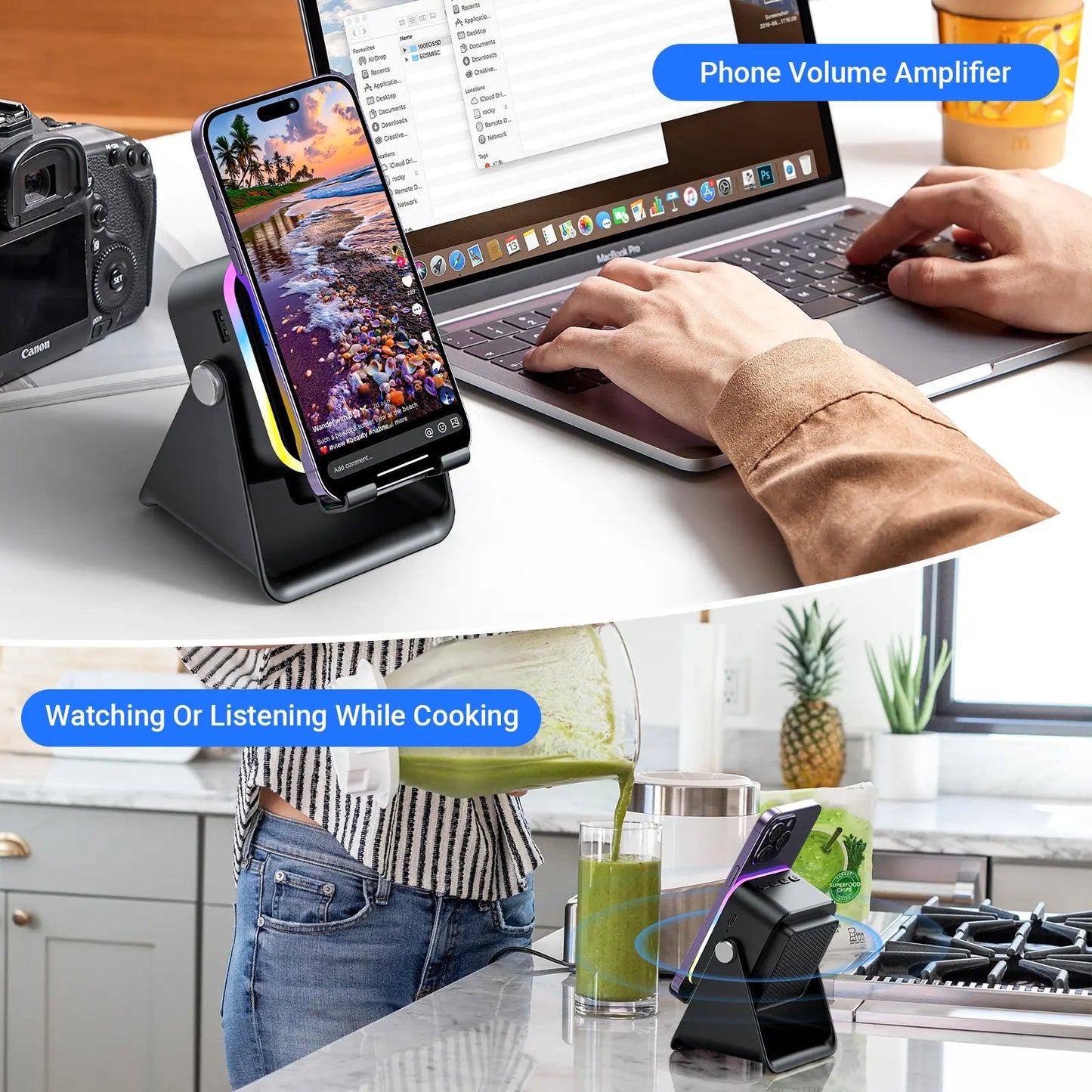🔊🔊🔊 5-in-1 Wireless Speaker Phone Stand with Power Bank