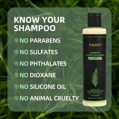 🌱 LAST DAY 50% OFF-Yagoo® Rosemary Hydrolyzed Shampoo , Unlock the Secret to Thicker, Healthier-Looking Hair
