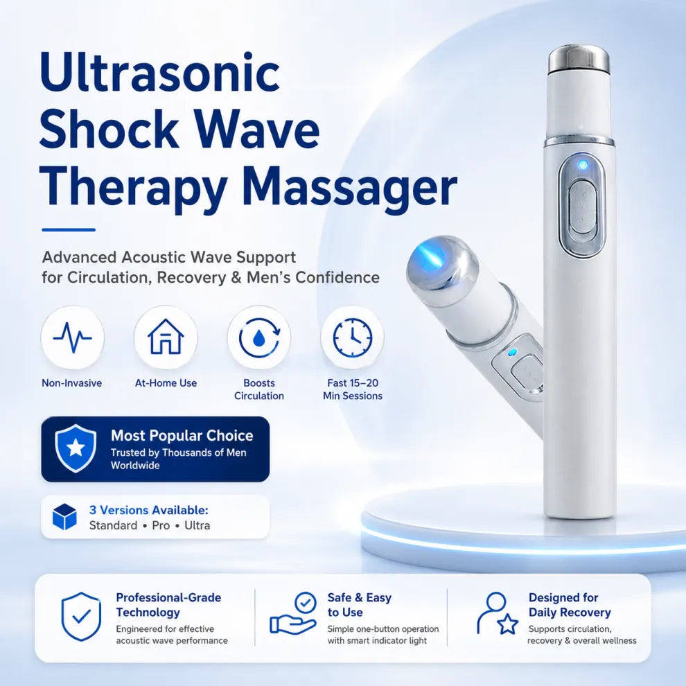 Advanced Acoustic Shockwave Therapy restores penile tissue health to enhance rise rigidity, stamina, and male performance confidence, relieving muscle pain, joint stiffness, tendon discomfort 📈
