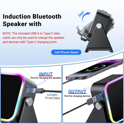 🔊🔊🔊 5-in-1 Wireless Speaker Phone Stand with Power Bank